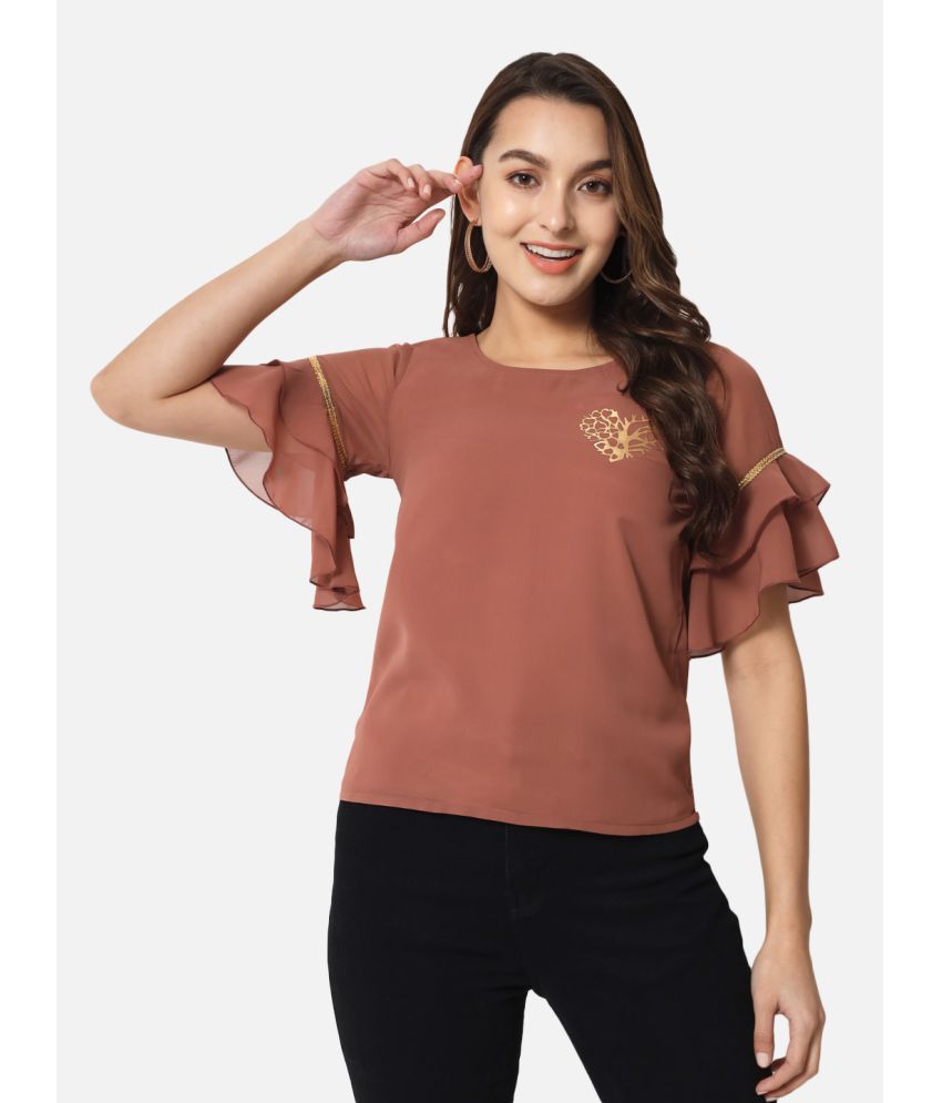     			ALL WAYS YOU - Brown Georgette Women's Regular Top ( Pack of 1 )