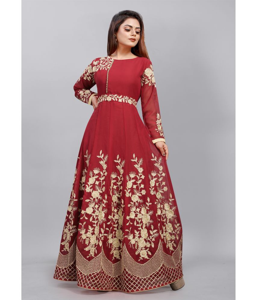     			Apnisha - Red Georgette Women's Gown ( Pack of 1 )