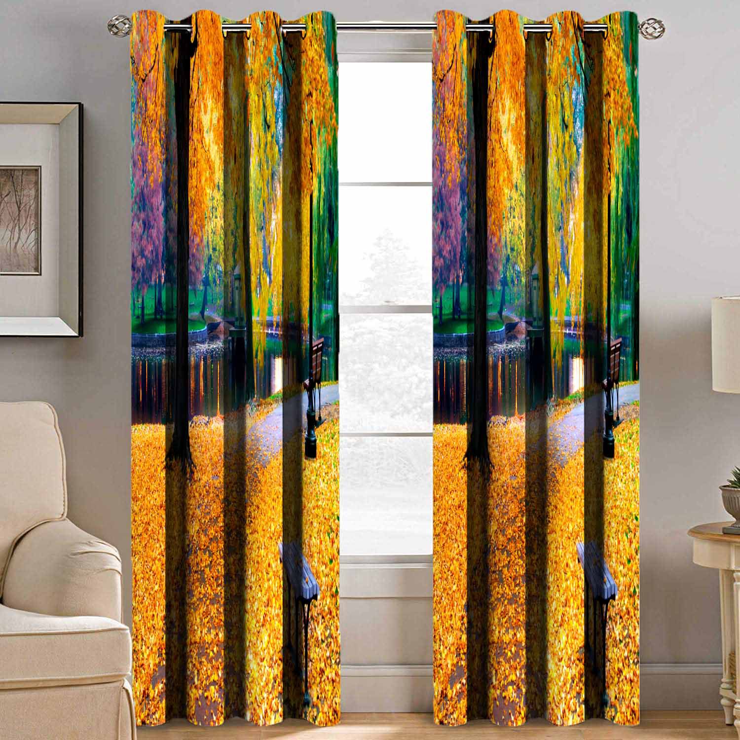     			BELLA TRUE Multicolor Pack of 1 Polyester Window Curtain (4 ft X 5 ft)