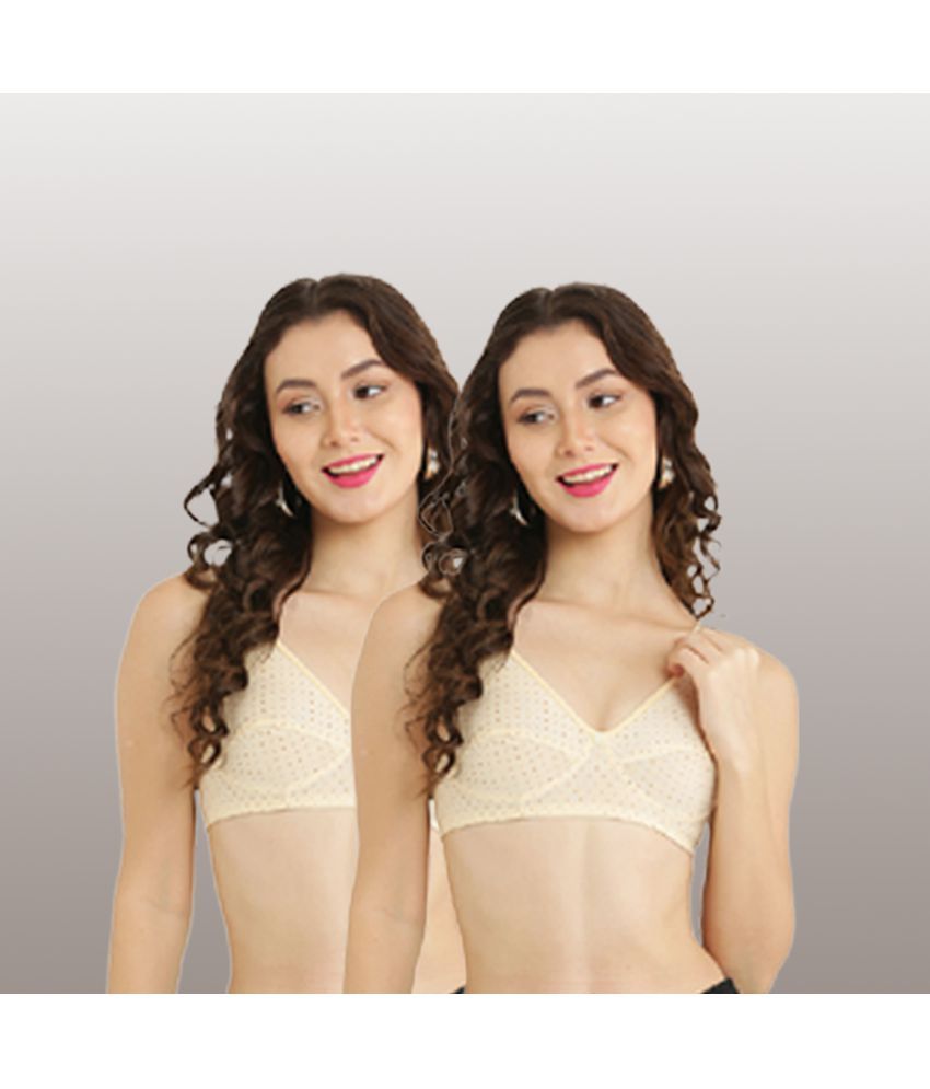     			Hobby Lobby - Beige Cotton Blend Non Padded Women's Teenage Bra ( Pack of 2 )