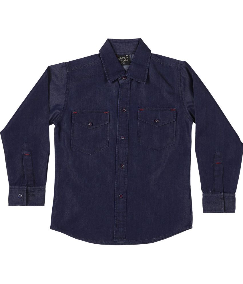     			Cremlin Clothing 100% Cotton Full Sleeves Shirt ( Mid Night Blue )