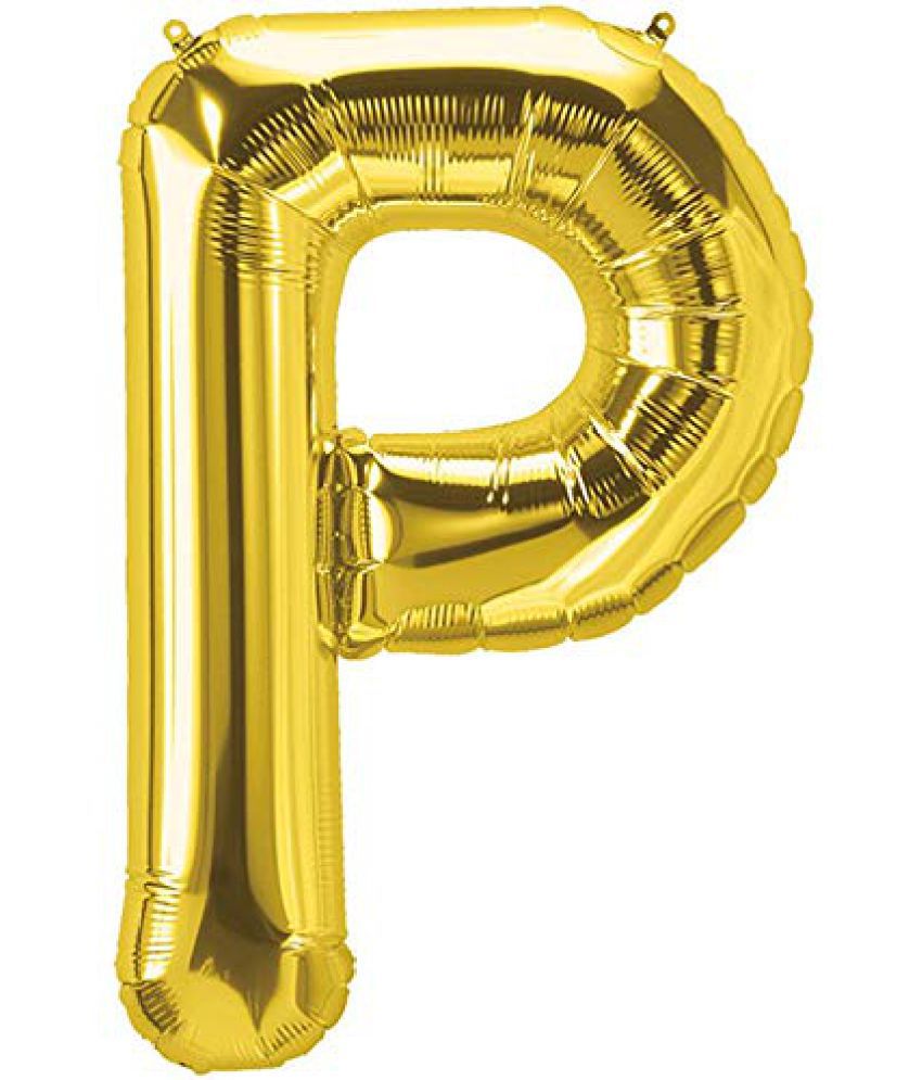     			Lalantopparties Alphabets Balloon P Letter Balloon 16 inch for Party Decoration, birthday, wedding, valentine, bachelorette, bachelors, christmas decoration, theme decoration Gold (Pack of 1 )
