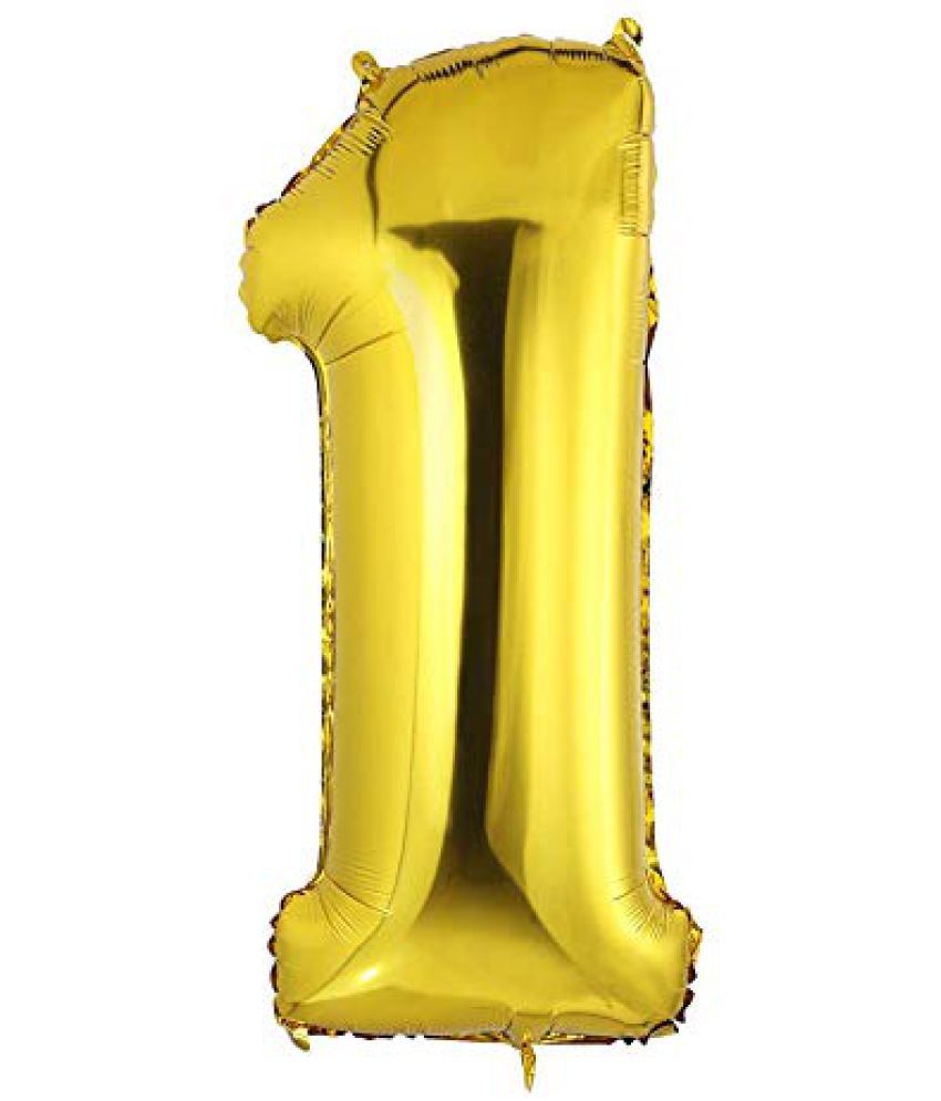     			Lalantopparties Number foil balloon 16 inch 1 number For party decoration, birthday, anniversary, wedding, valentine, baby decoration, bachelorette, bachelors, christmas decoration, Gold (Pack of 1)