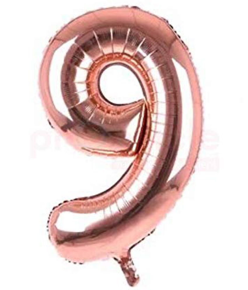     			Lalantopparties Number foil balloon 40 inch 9 number For party decoration, birthday, anniversary, wedding, valentine, baby decoration, bachelorette, bachelors, christmas decoration, Rose Gold (Pack of 1)