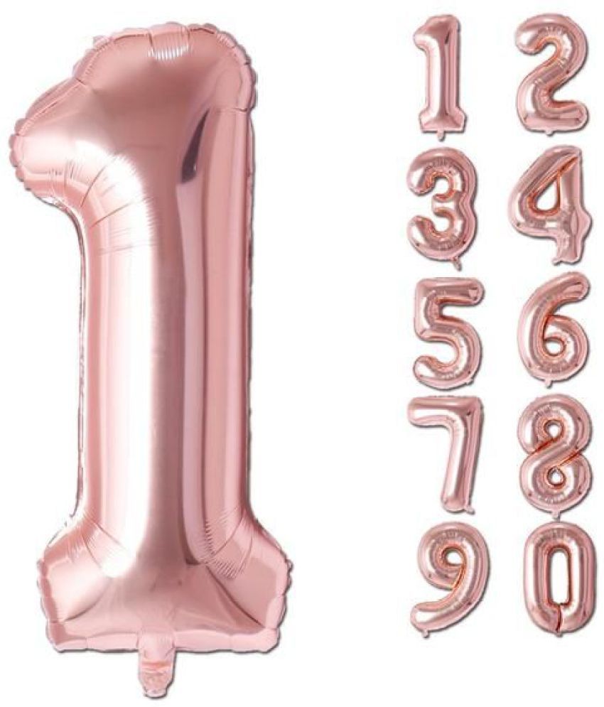     			Lalantopparties Number foil balloon 40 inch 1 number For party decoration, birthday, anniversary, wedding, valentine, baby decoration, bachelorette, bachelors, christmas decoration, Rose Gold (Pack of 1)