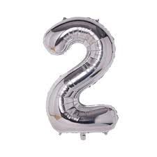     			Lalantopparties Number foil balloon 40 inch 2 number For party decoration, birthday, anniversary, wedding, valentine, baby decoration, bachelorette, bachelors, christmas decoration, Silver (Pack of 1)