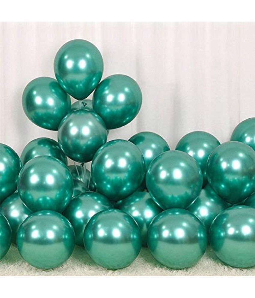     			Lalantopparties Shiny Chrome Balloons For Birthdays, Anniversaries, Weddings, Functions, bridal shower, baby decoration, valentine, Party Occassions, theme decoration balloon, Green (Pack Of 5)