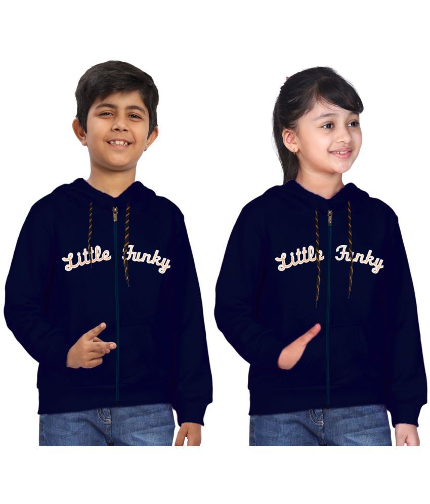     			Little Funky Pure Cotton Full sleeve Hooded Embroidered kids unisex Trendy Sweatshirt