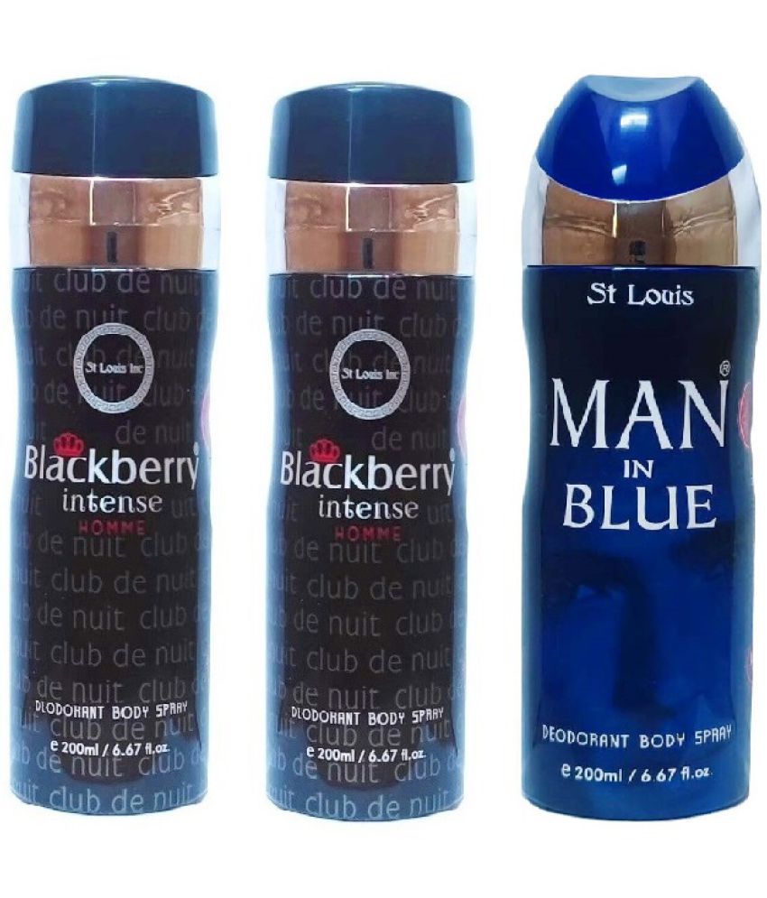     			St Louis - 2 BLACKBERRY INTENSE, 1 MAN IN BLUE Deodorant Spray for Men,Women 600 ml ( Pack of 3 )