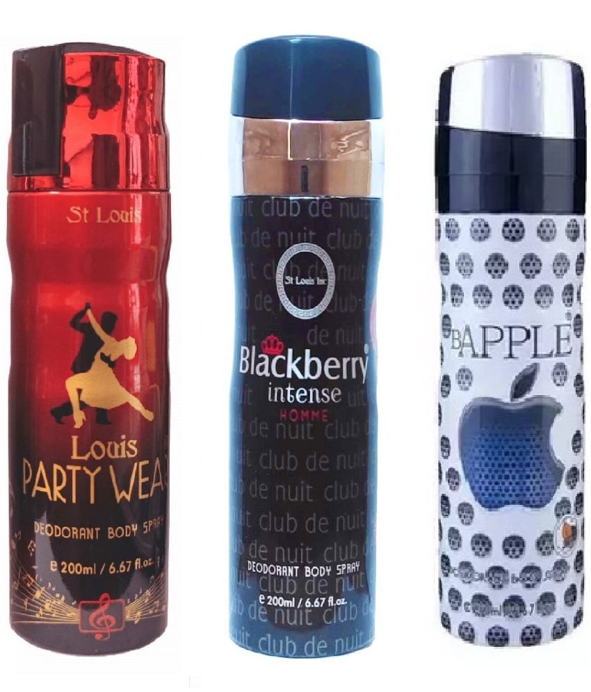     			St Louis - BLACK BERRY INTENSE ,PARTY WEAR ,BAPPLE Deodorant Spray for Men,Women 600 ml ( Pack of 3 )
