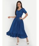 Frionkandy - Blue Rayon Women's Fit & Flare Dress ( Pack of 1 )