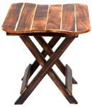 TFS Wooden 12 inch Stool for Living Room Side Table/Coffee Table/Tea Table/Vases Stand/Study Table/Folding Stool/Antique Look