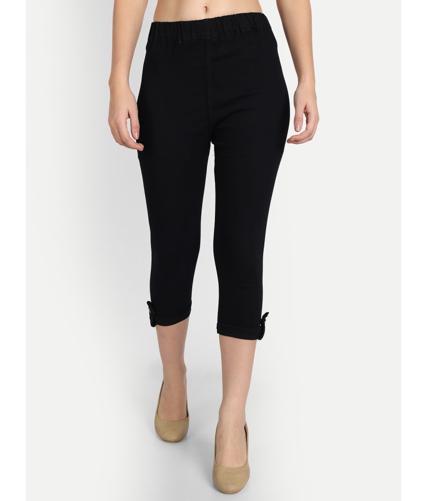     			AngelFab Denim Capris - Black