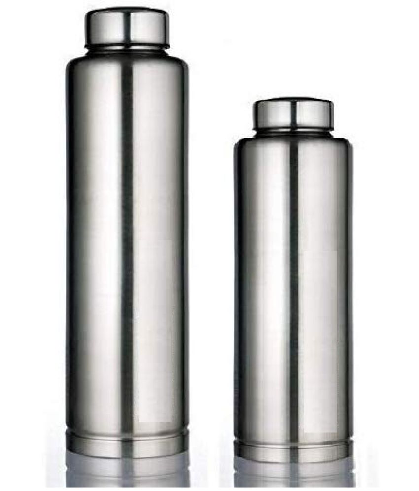     			Dynore - Inside copper 750 Silver Water Bottle 1000 mL ( Set of 2 )
