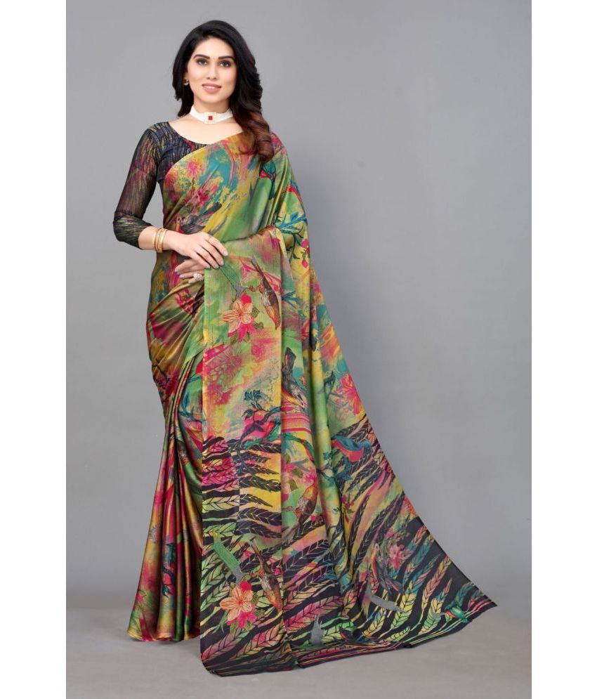     			FABMORA - Multicolour Chiffon Saree With Blouse Piece ( Pack of 1 )