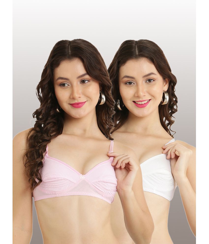     			Hobby Lobby - Multicolor Cotton Blend Non Padded Women's Everyday Bra ( Pack of 2 )