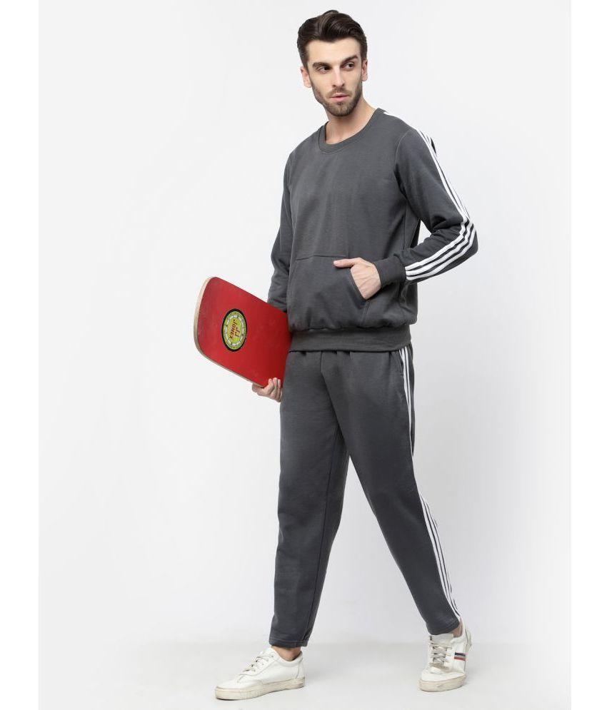     			KZALCON - Grey Cotton Blend Regular Fit Men's Tracksuit ( Pack of 1 )