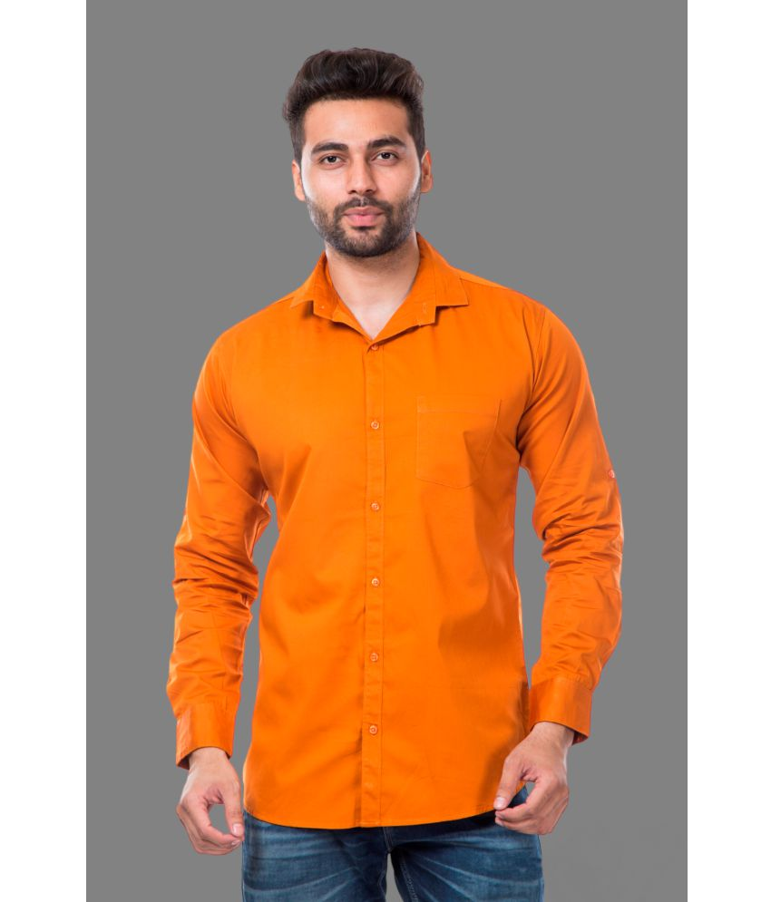     			MOUDLIN - Orange Cotton Blend Slim Fit Men's Casual Shirt ( Pack of 1 )