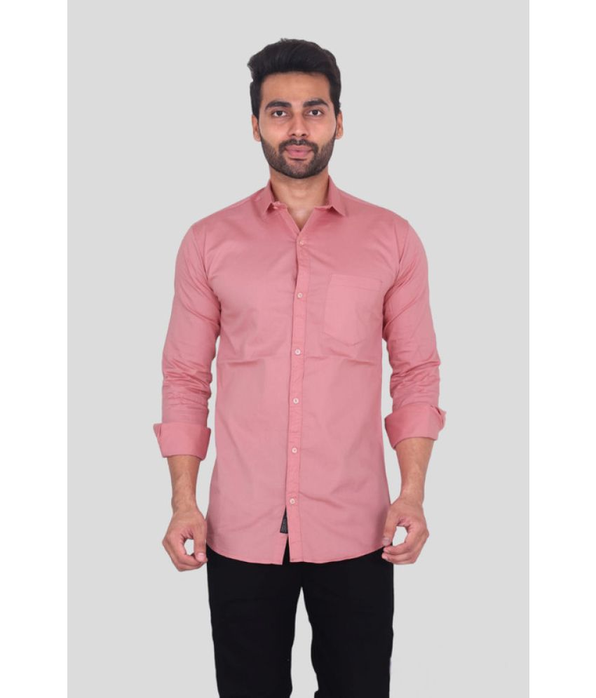     			MOUDLIN - Pink Cotton Blend Slim Fit Men's Casual Shirt ( Pack of 1 )