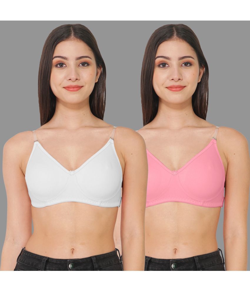     			Madam - Multicolor Cotton Blend Non Padded Women's Everyday Bra ( Pack of 2 )