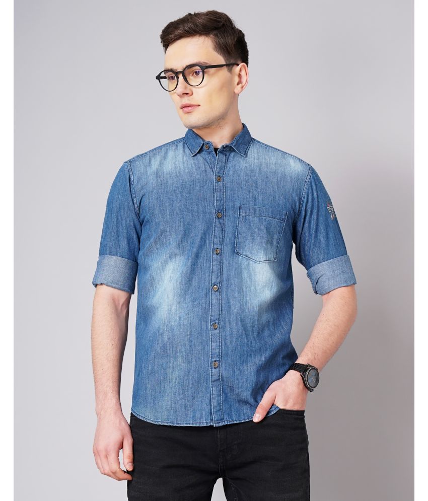     			Paul Street - Blue Denim Slim Fit Men's Casual Shirt ( Pack of 1 )