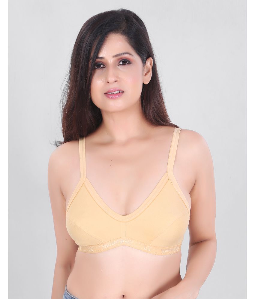     			RRIDHIMA - Beige Cotton Blend Non Padded Women's Everyday Bra ( Pack of 1 )