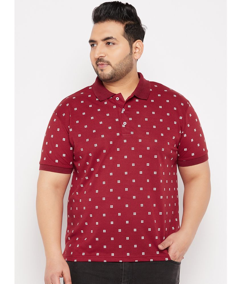     			The Million Club Pack of 1 Cotton Blend Regular Fit Printed Half Sleeves Men's Polo T Shirt ( Maroon )