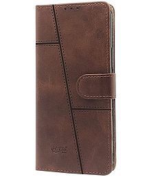 Kosher Traders - Brown Artificial Leather Flip Cover Compatible For Oppo A74 ( Pack of 1 )