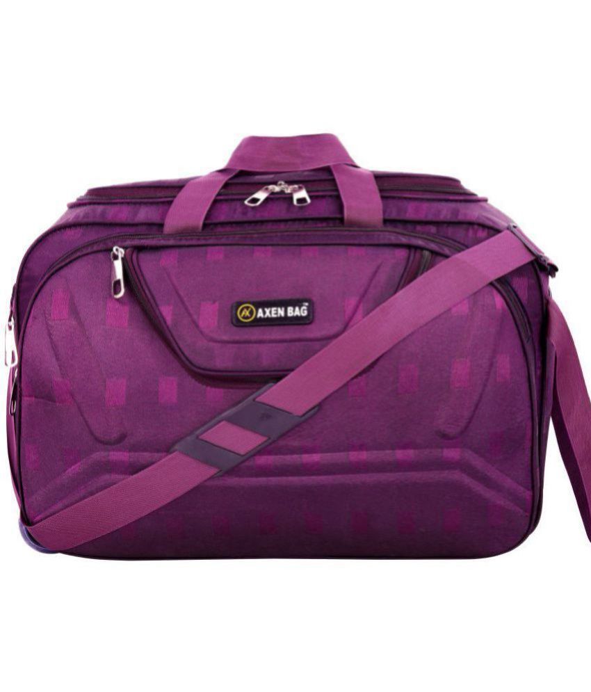     			AXEN BAGS - Purple Polyester Duffle Trolley