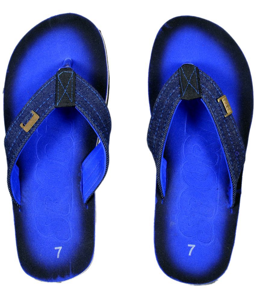     			Crazy Bunny - Navy Blue Men's Thong Flip Flop