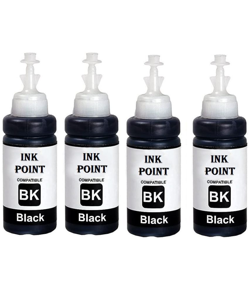     			INK POINT Black Four bottles Refill Kit for T6641 Black Refill Ink for E_pson L110, L130, L210, L220, L310, L350, L355, L361, L360, L361, L365