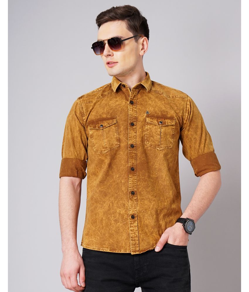 K-LARA - Yellow Denim Slim Fit Men's Casual Shirt ( Pack of 1 )