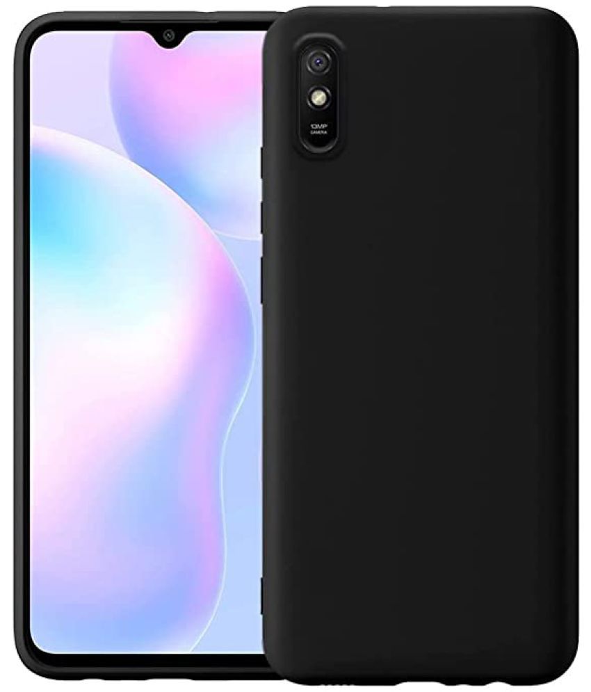     			Kosher Traders - Black Cloth Plain Cases Compatible For Xiaomi Redmi 9A ( Pack of 1 )