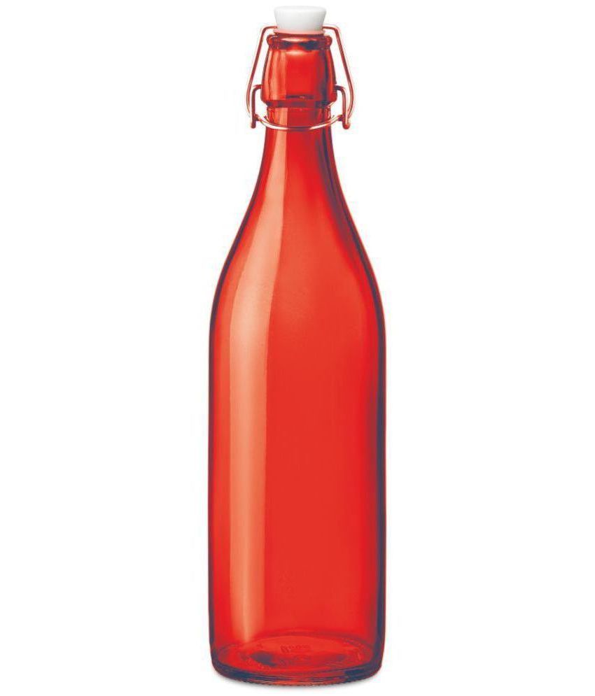     			Treo By Milton Giara Bottle Silica Glass 1000 ml Red | Easy to Carry | Dishwasher Safe | Leak Proof | Water Bottle | Juice Bottle | Air Tight