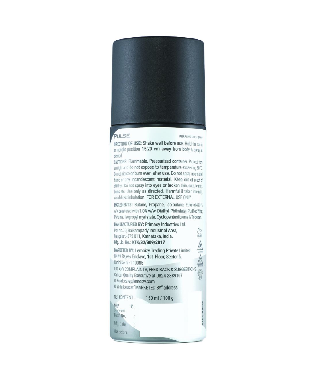 NORD Deodorant Body Spray Gallant, Pulse and Ceylon Musk 150 ml each