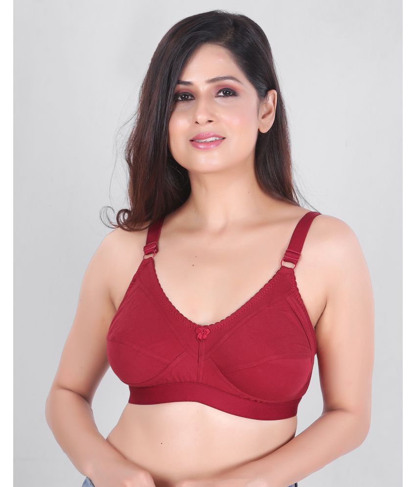     			RRIDHIMA - Maroon Cotton Blend Non Padded Women's Everyday Bra ( Pack of 1 )