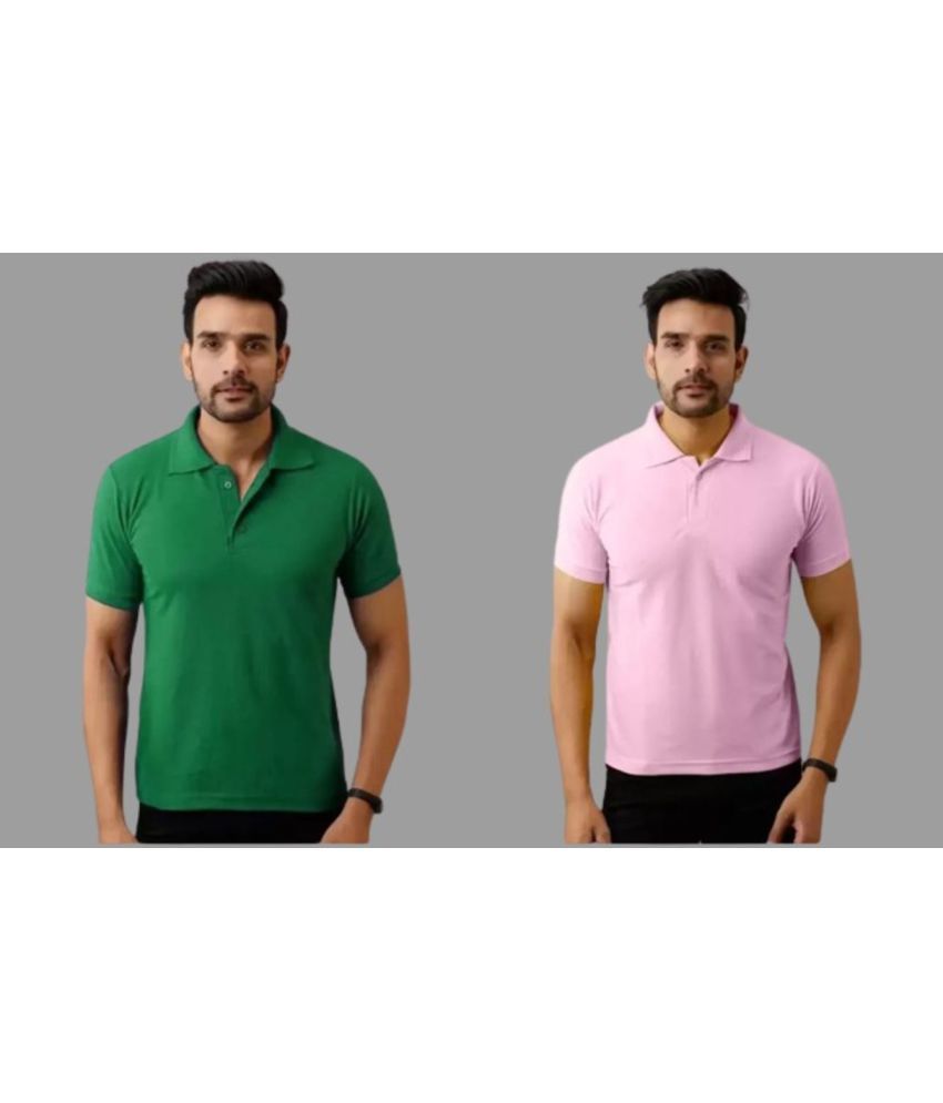     			SKYRISE - Multicolor Cotton Blend Slim Fit Men's Polo T Shirt ( Pack of 2 )