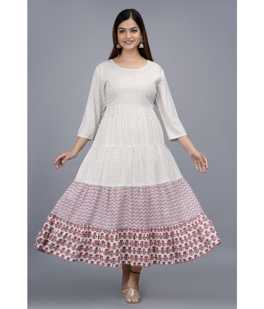 Angiya Red Cotton Anarkali Kurti   Buy Angiya Red Cotton Anarkali Kurti   Online at Best Prices in India on Snapdeal