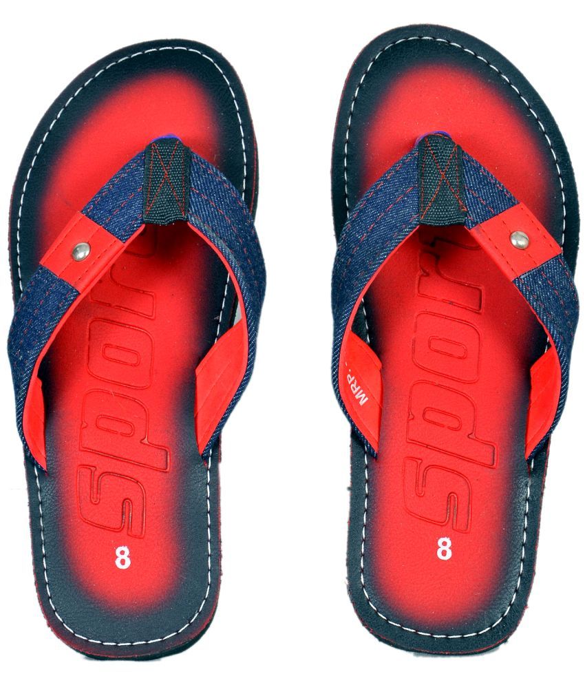     			Crazy Bunny - Red Men's Thong Flip Flop