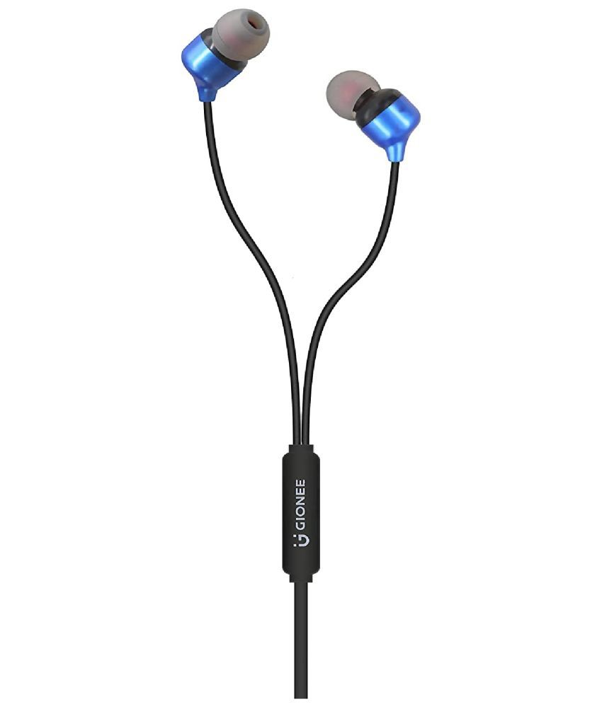 Gionee EP8 In Ear Wired Headphone 0 Hours Playback IPX4(Splash & Sweat Proof) Powerfull bass -Bluetooth Blue