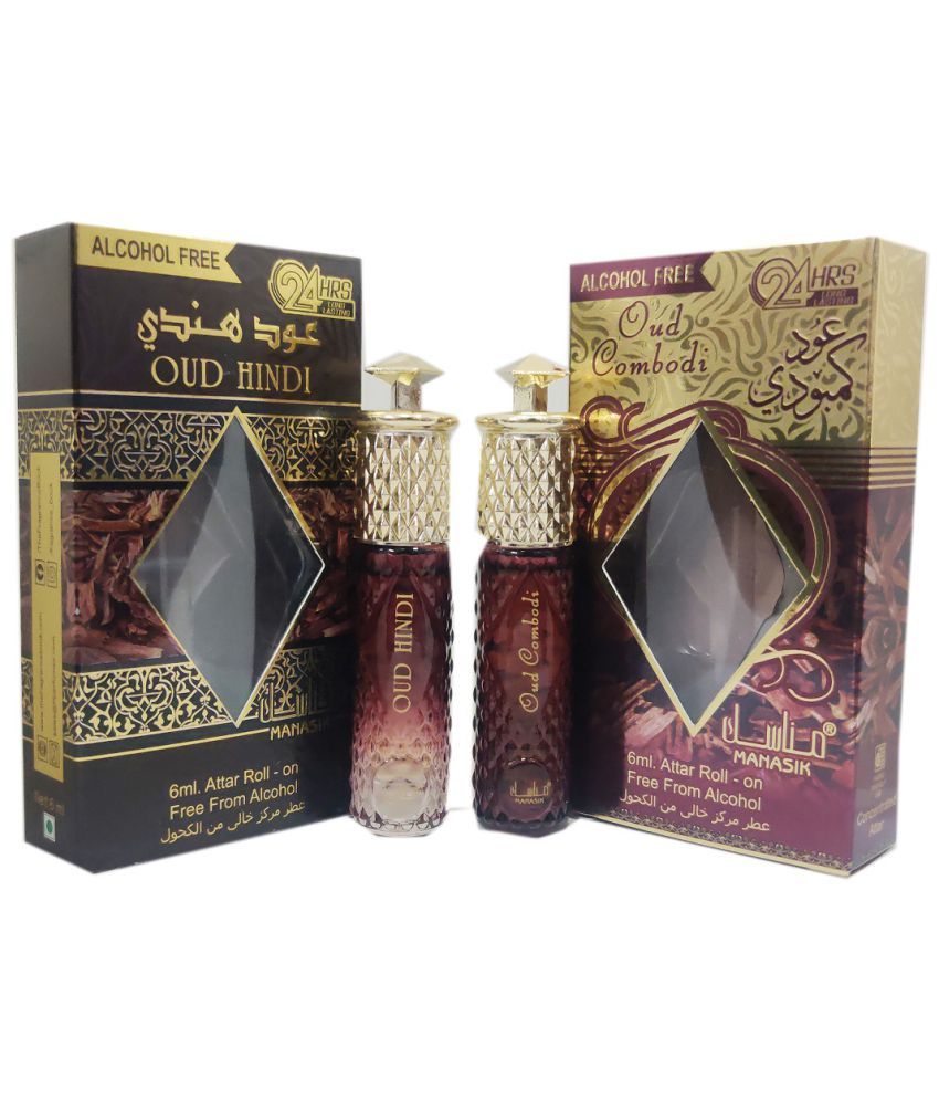     			MANASIK OUD HINDI & OUD COMBODI Concentrated   Attar Roll On 6ml .  ( COMBO SET )