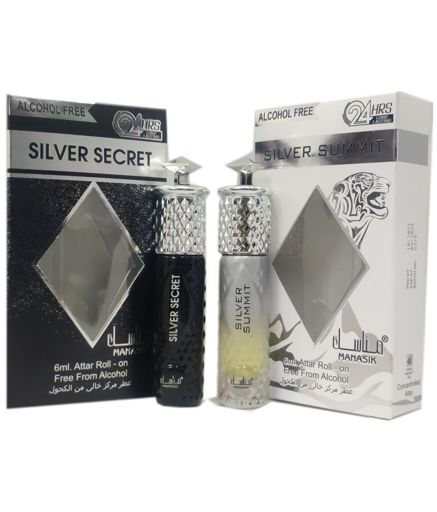     			MANASIK SILVER SECRET  SILVER SUMMIT Concentrated   Attar Roll On 6ml .  ( COMBO SET )