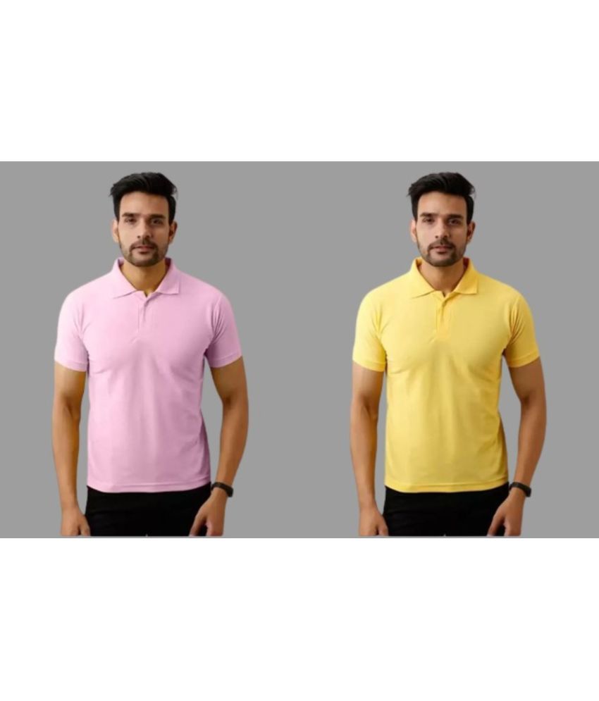     			SKYRISE - Multicolor Cotton Blend Slim Fit Men's Polo T Shirt ( Pack of 2 )