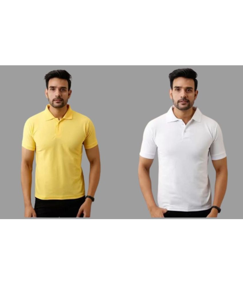     			SKYRISE - Multicolor Cotton Blend Slim Fit Men's Polo T Shirt ( Pack of 2 )