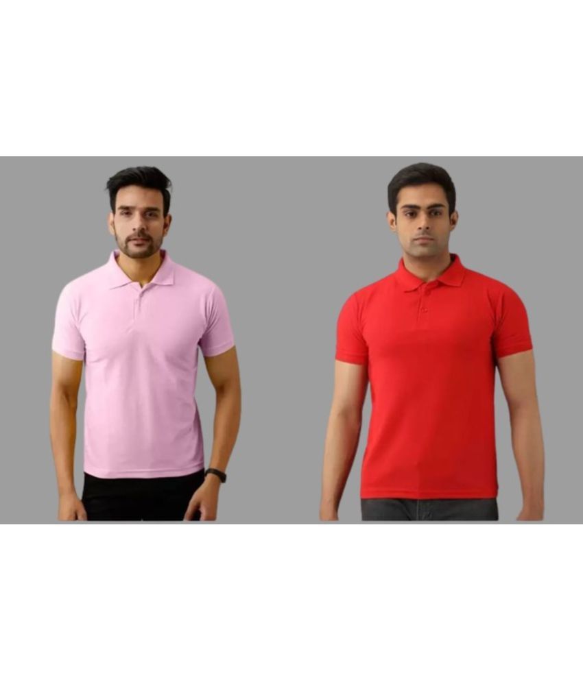     			SKYRISE - Multicolor Cotton Blend Slim Fit Men's Polo T Shirt ( Pack of 2 )