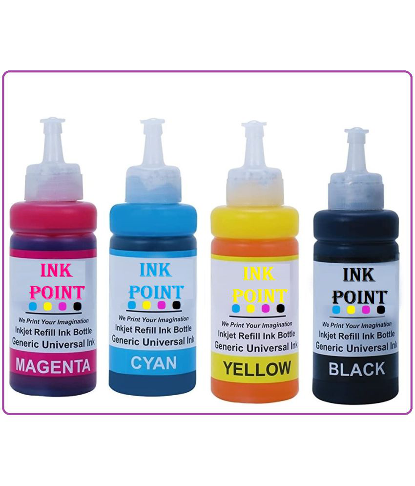    			INK POINT Multicolor Four bottles Refill Kit for Refill Ink For H_P 680 Ink Cartridge (Cyan, Magenta, Yellow & Black)