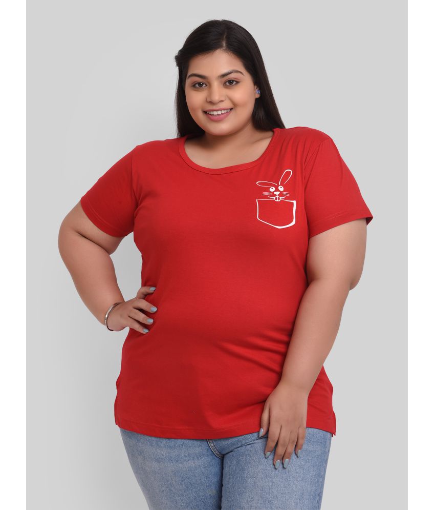     			Neo Garments - Red Cotton Regular Fit Women's T-Shirt ( Pack of 1 )