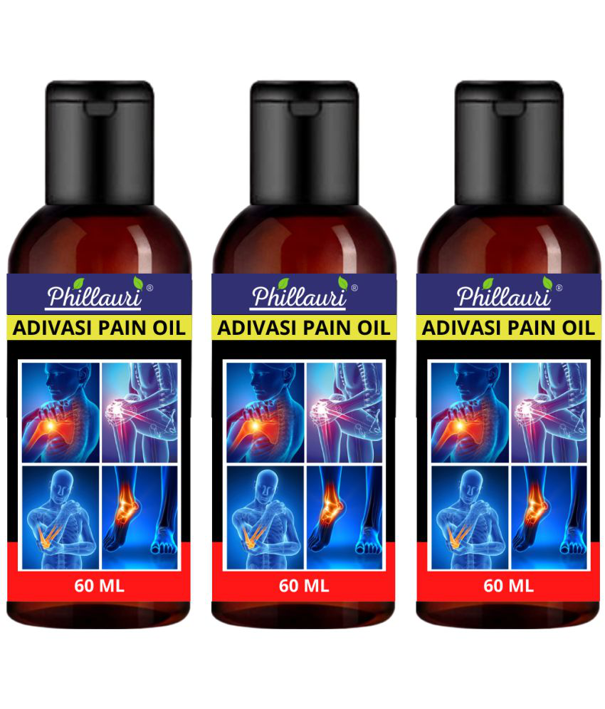     			Phillauri Adivasi Pain Oil - Pain relief Oil - Joint Pain Relief Oil Ayurvedic Joint Pain Massage Oil Liquid 60ml - Pack 3