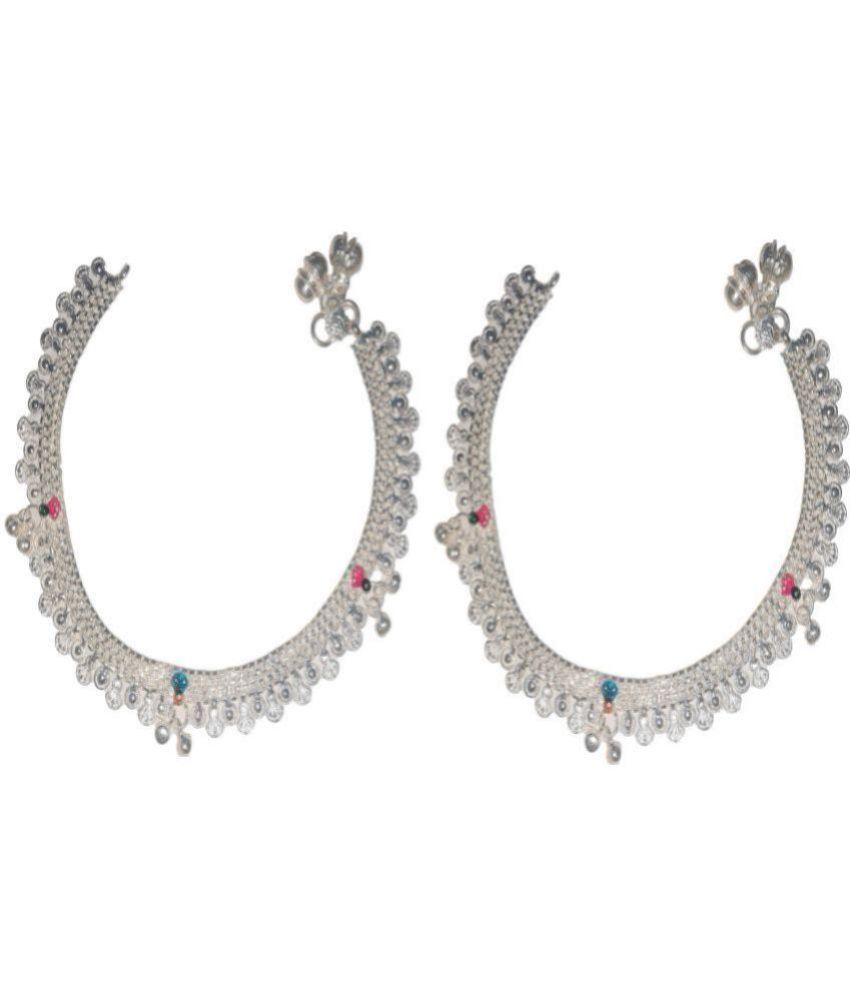     			Womensky - Silver Anklets ( Pack of 2 )