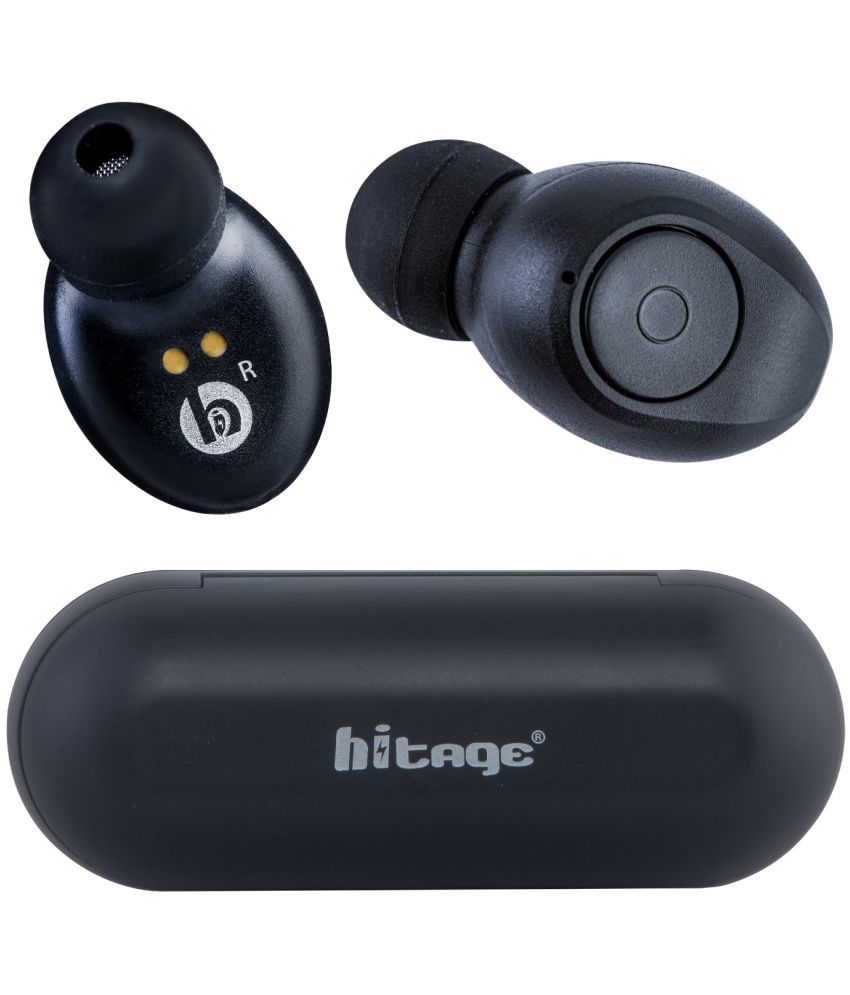 hitage TWS-13 V5.1 Earbuds In Ear True Wireless (TWS) 20 Hours Playback IPX6(Water Resistant) Fast charging -Bluetooth V 5.1 Black